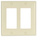 Eaton Wiring Devices Wallplate, 412 in L, 456 in W, 2 Gang, Thermoset, Light Almond, HighGloss 2152LA-BOX